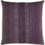 Surya Washed Waffle Medium Purple Pillow Shell With Polyester Insert 18"H X 18"W