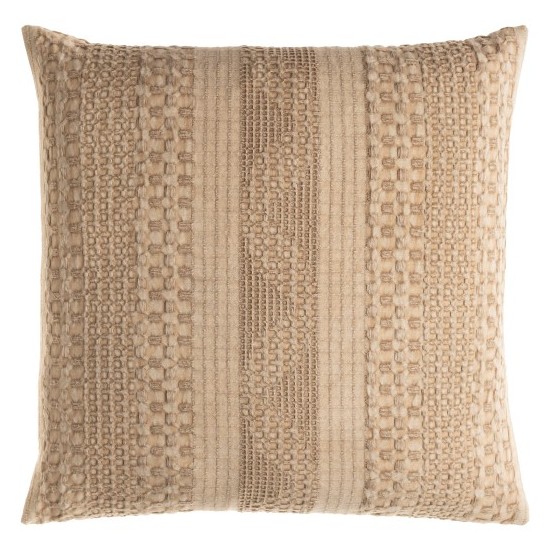 Surya Washed Waffle Beige Pillow Shell With Down Insert 18"H X 18"W