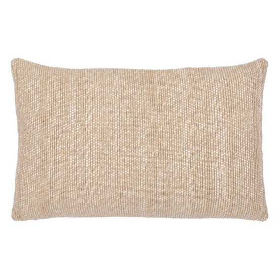 Surya Willa Oatmeal Pillow Shell With Down Insert 14"H X 22"W