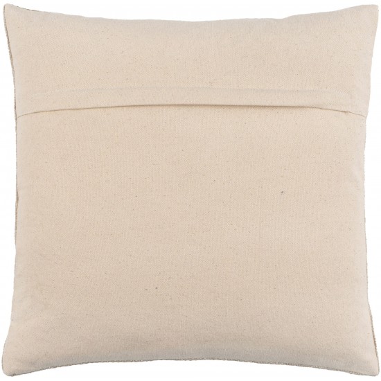 Surya Willa Oatmeal Pillow Shell With Polyester Insert 18"H X 18"W