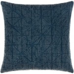 Surya Winona Navy Pillow Shell With Polyester Insert 18"H X 18"W