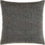 Surya Winona Charcoal Pillow Shell With Polyester Insert 18"H X 18"W
