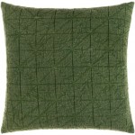 Surya Winona Medium Green Pillow Shell With Down Insert 18"H X 18"W