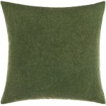 Surya Winona Medium Green Pillow Shell With Down Insert 18"H X 18"W