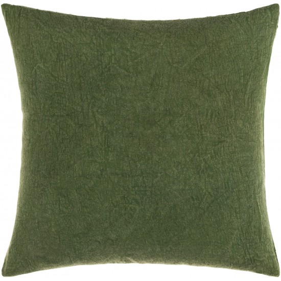 Surya Winona Medium Green Pillow Shell With Down Insert 18"H X 18"W