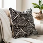 Surya Zanafi Black Pillow Shell With Down Insert 18"H X 18"W