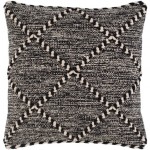 Surya Zanafi Black Pillow Shell With Down Insert 20"H X 20"W