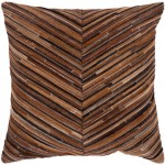 Surya Zander Caramel Pillow Shell With Down Insert 20"H X 20"W