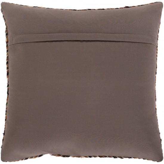 Surya Zander Caramel Pillow Shell With Down Insert 20"H X 20"W