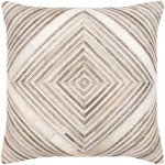 Surya Zander Medium Gray Pillow Shell With Down Insert 20"H X 20"W