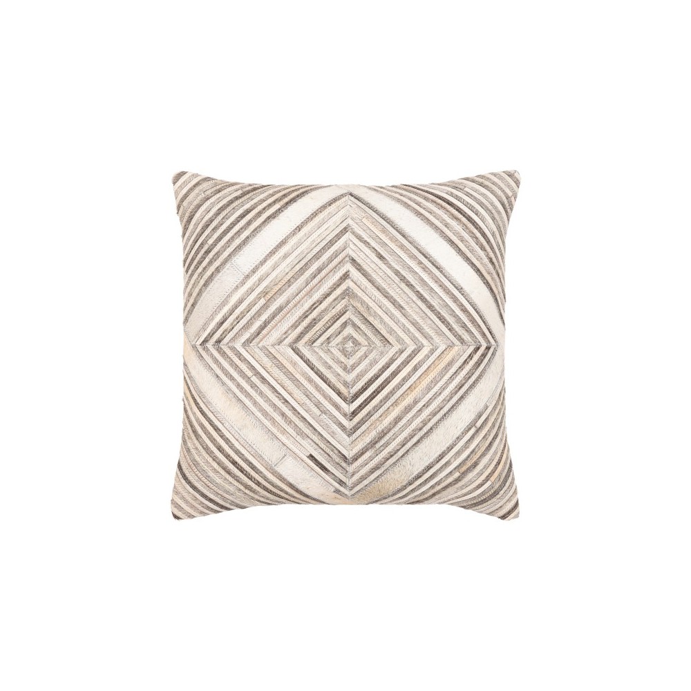 Surya Zander Medium Gray Pillow Shell With Down Insert 20"H X 20"W Surya Zander Medium Gray Pillow Shell With Down Insert 20"H X 20"W