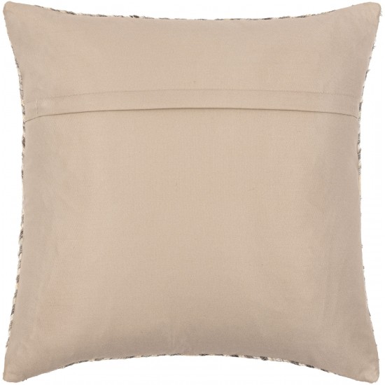 Surya Zander Medium Gray Pillow Shell With Down Insert 20"H X 20"W