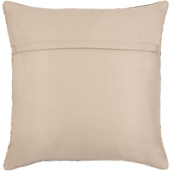 Surya Zander Gray Pillow Shell With Down Insert 20"H X 20"W