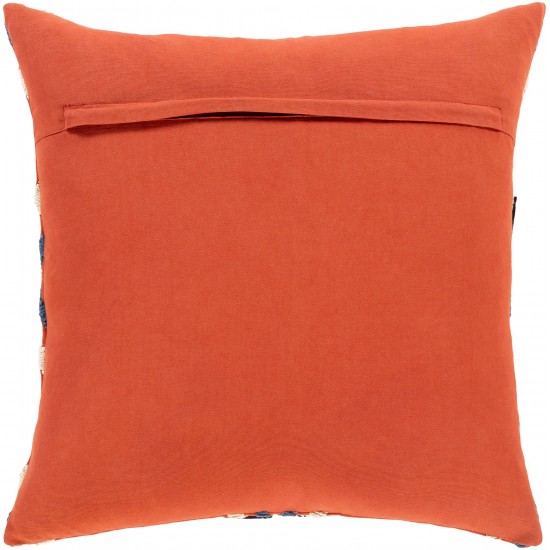 Surya Zulu Brick Red Pillow Shell With Down Insert 18"H X 18"W