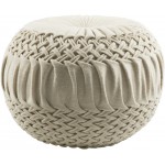 Surya Alana Cream Pouf 14"H X 18"W X 18"D