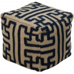 Surya Archive Tan Pouf 18"H X 18"W X 18"D