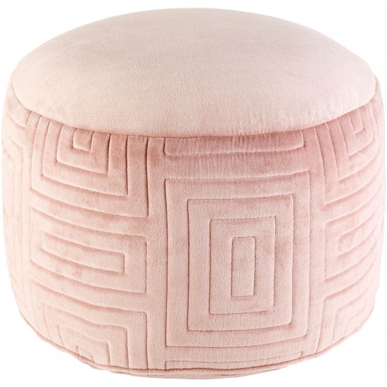 Surya Arianna Dusty Pink Pouf 12"H X 20"W X 20"D