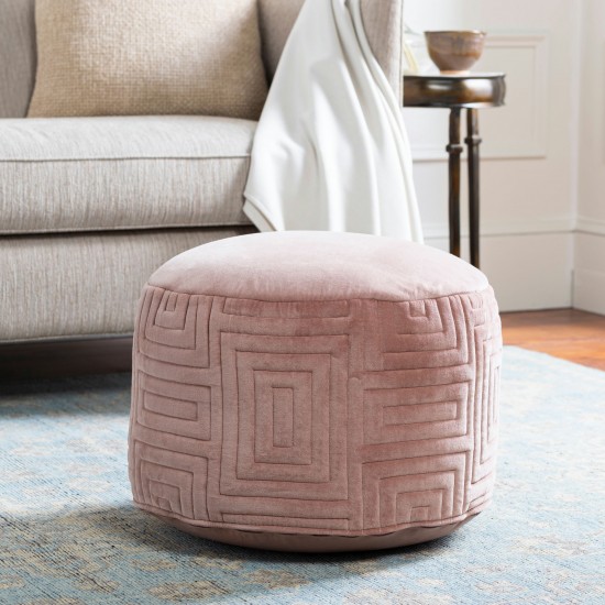 Surya Arianna Dusty Pink Pouf 12"H X 20"W X 20"D