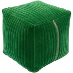 Surya Arianna Grass Green Pouf 16"H X 16"W X 16"D