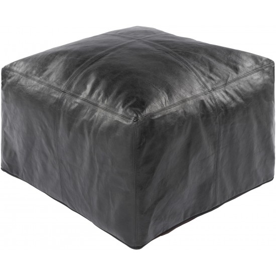 Surya Barrington Black Pouf 13"H X 22"W X 22"D