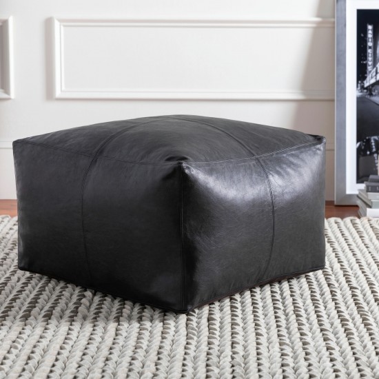 Surya Barrington Black Pouf 13"H X 22"W X 22"D