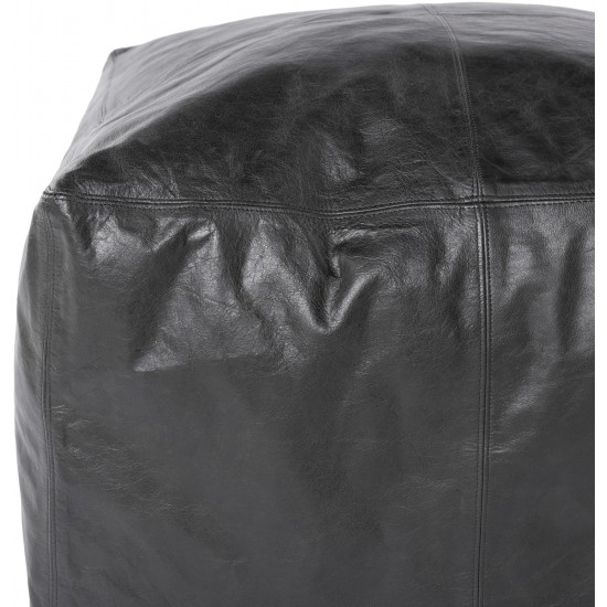 Surya Barrington Black Pouf 13"H X 22"W X 22"D