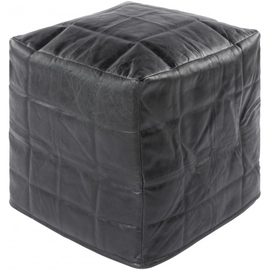 Surya Barrington Black Pouf 18"H X 18"W X 18"D