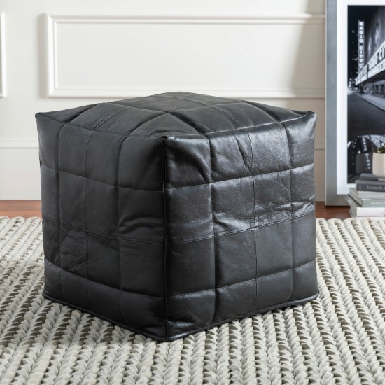 Surya Barrington Black Pouf 18"H X 18"W X 18"D