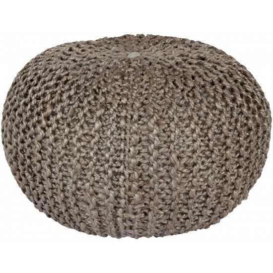 Surya Bermuda Gray Pouf 14"H X 20"W X 20"D