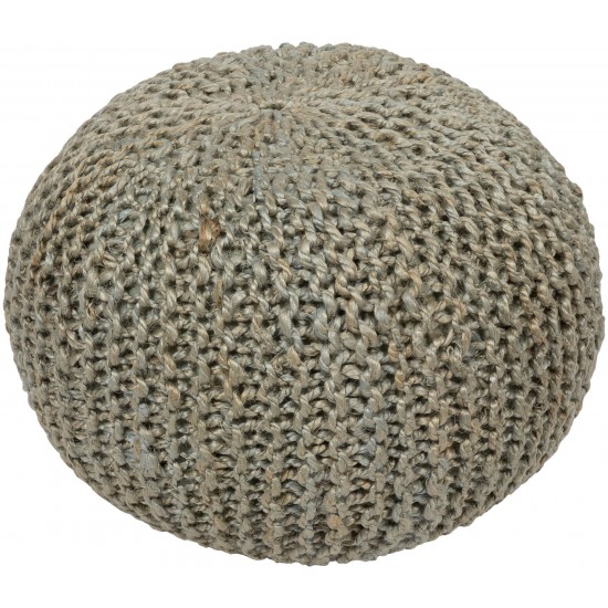 Surya Bermuda Slate Pouf 14"H X 20"W X 20"D