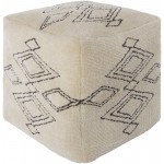 Surya Braith Cream Pouf 18"H X 18"W X 18"D