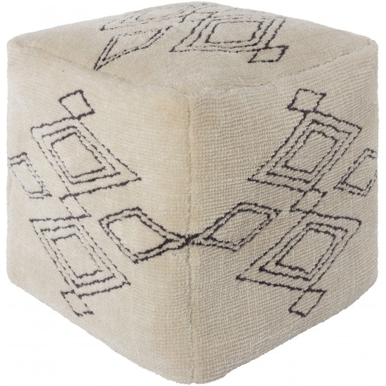 Surya Braith Cream Pouf 18"H X 18"W X 18"D