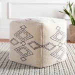 Surya Braith Cream Pouf 18"H X 18"W X 18"D