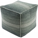 Surya Chaz Light Sage Pouf 18"H X 18"W X 18"D