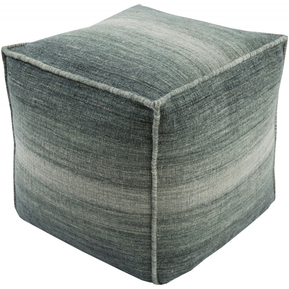 Surya Chaz Light Sage Pouf 18"H X 18"W X 18"D