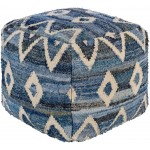 Surya Comporta Navy Pouf 17"H X 17"W X 17"D