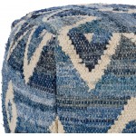 Surya Comporta Navy Pouf 17"H X 17"W X 17"D