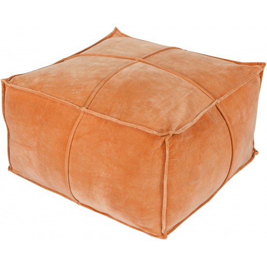 Surya Cotton Velvet Camel Pouf 13"H X 24"W X 24"D