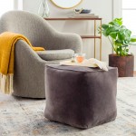 Surya Cotton Velvet Cvpf-022 Pouf 16"H X 16"W X 16"D