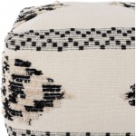 Surya Edwina Light Beige Pouf 14"H X 20"W X 20"D