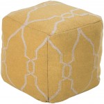 Surya Fallon Saffron Pouf 18"H X 18"W X 18"D