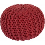 Surya Fargo Red Pouf 14"H X 20"W X 20"D