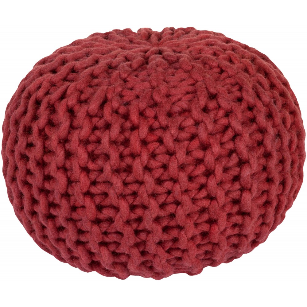 Surya Fargo Red Pouf 14"H X 20"W X 20"D