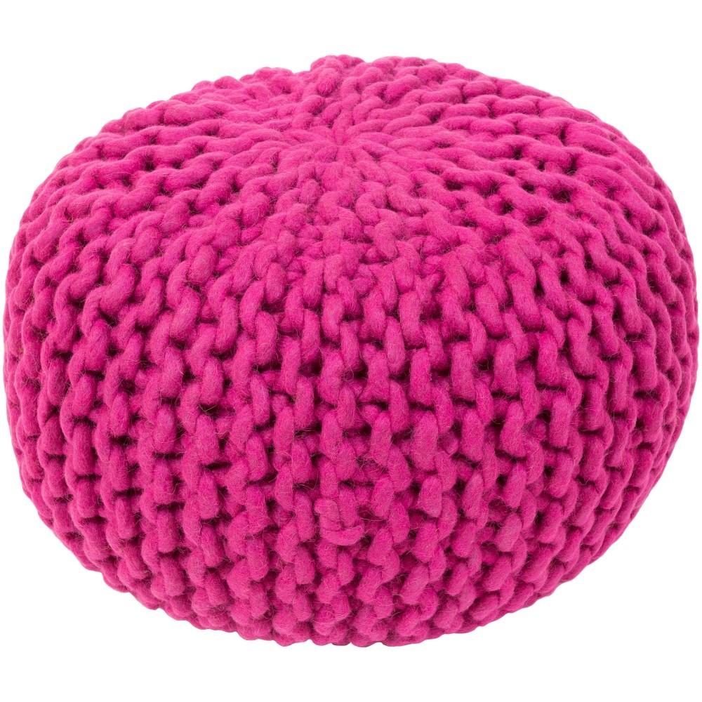 Surya Fargo Fuchsia Pouf 14"H X 20"W X 20"D