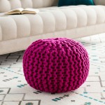 Surya Fargo Fuchsia Pouf 14"H X 20"W X 20"D