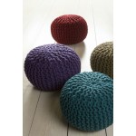 Surya Fargo Deep Teal Pouf 14"H X 20"W X 20"D