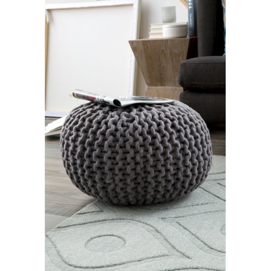 Surya Fargo Gray Pouf 14"H X 20"W X 20"D