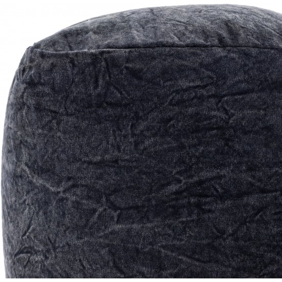 Surya Frankie Black Pouf 18"H X 18"W X 18"D