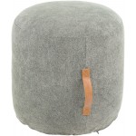 Surya Frederick Black Pouf 18"H X 20"W X 20"D