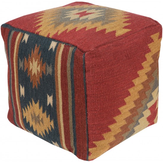 Surya Frontier Pouf 18"H X 18"W X 18"D Brick Red